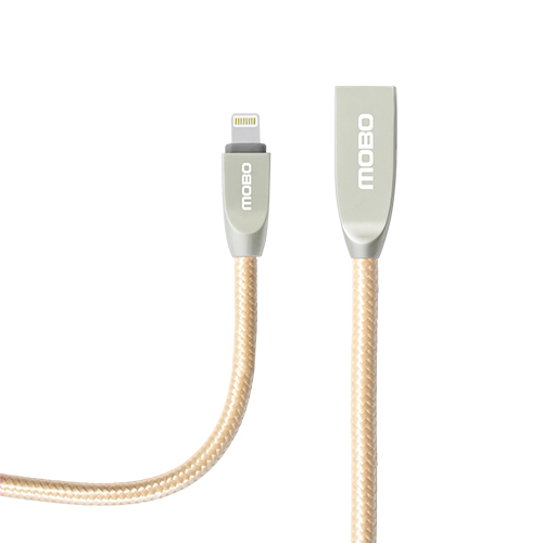 MOBO CABLE USB NYLON IPH5/6/7 2M GOLD 5672