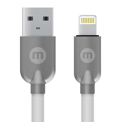 MOBO CABLE USB DE CAUCHO BLANCO IPHONE 6/7/8/X/XS 2 METROS 6293
