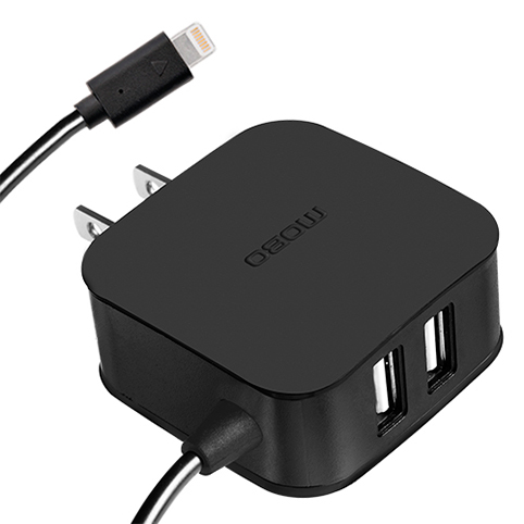 MOBO CARGADOR DE PARED 3 PUERTOS USB NEGRO IPH 8/7/6/5 (3A/15W) 4848