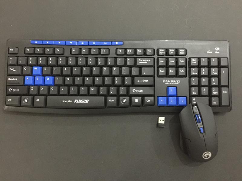 KIT/COMBO/SET MARVO GAMER SCORPION TECLADO/MOUSE INALAMBRICO KW520 2.4GHZ NEGRO/AZUL