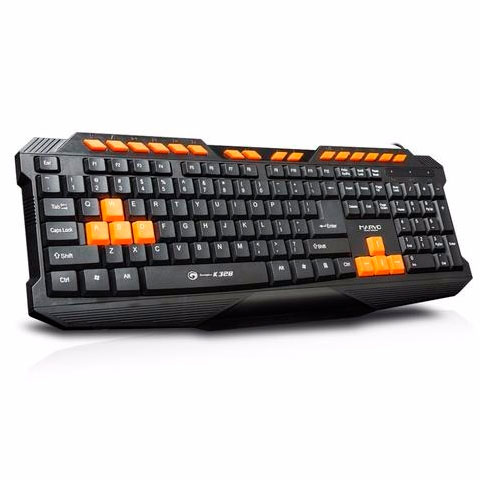 TECLADO PARA COMPUTADORA ALAMBRICO USB MARVO K328 NEGRO /NARANJA