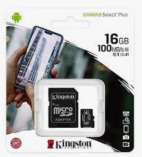 KINGSTON 16GB MICRO SDHC CANVAS SELECT PLUS 100R CL 10 UHS