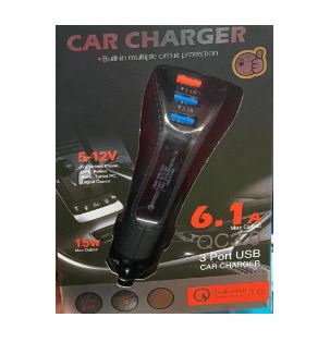 CARGADOR CARRO QC3.0 6.1A