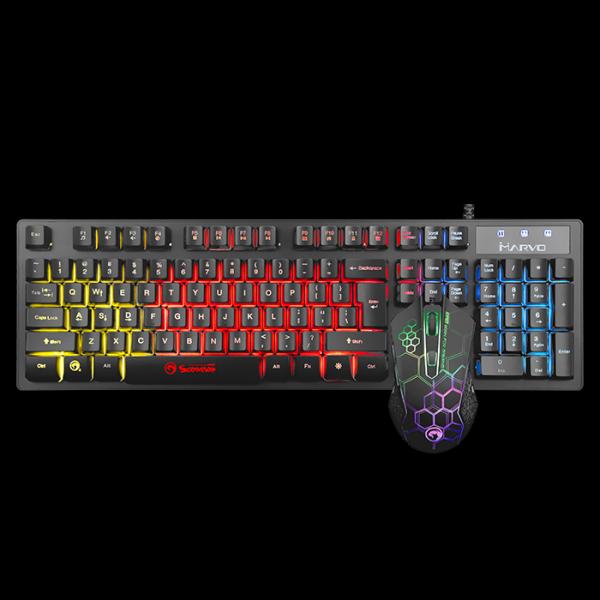 KIT MARVO GAMER ALAMBRICO SCORPION TECLADO KM409 NEGRO/ NARANJA