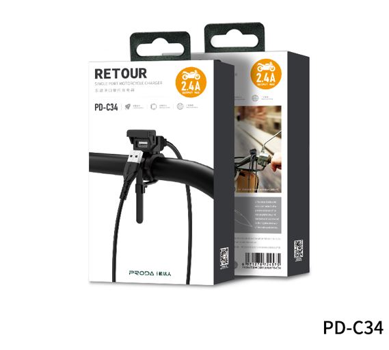 CARGADOR PRODA PARA MOTO PD-C34