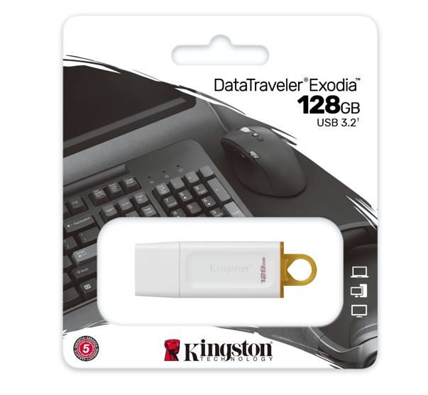 KINGSTON LLAVE 32GB USB 3.2 DATATRAVELER EXODIA BLANCO