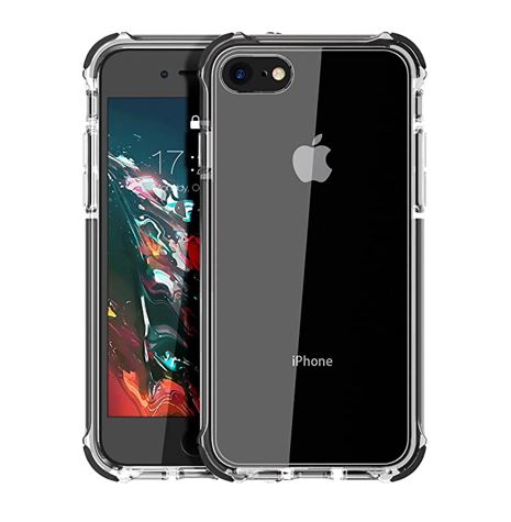 ESTUCHE IPHONE 7/8 TRANSPARENTE CON BORDE