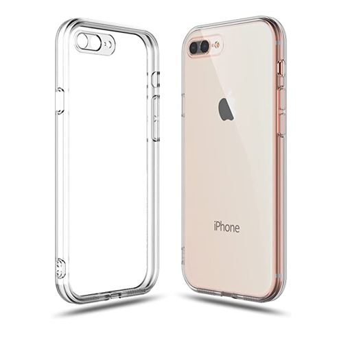 ESTUCHE IPHONE 7/8 PLUS TRANSPARENTE CON BORDE