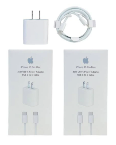 CARGADOR IPHONE 15 PRO MAX  2 EN 1 35W BLANCO C &aacute; C