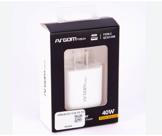 ARGOM CUBO TIPO C + USB 20W AC0115WT