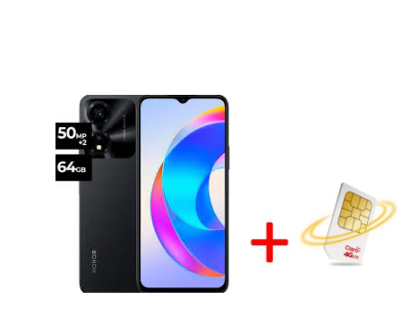KIT HONOR X5 PLUS 4GB 64GB NEGRO + LINEA PREPAGO