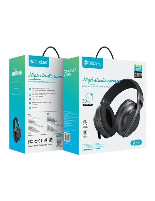 AUDIFONO A34 BLUETOOTH CELEBRAT