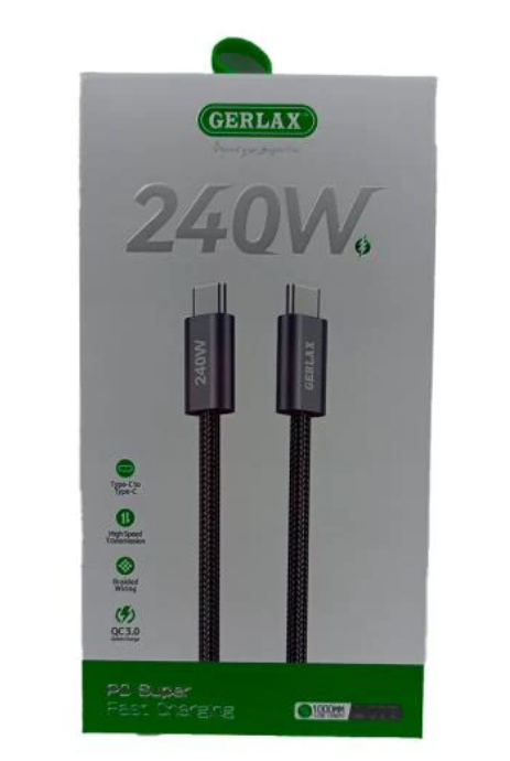GERLAX CABLE TIPO C L33T NEGRO