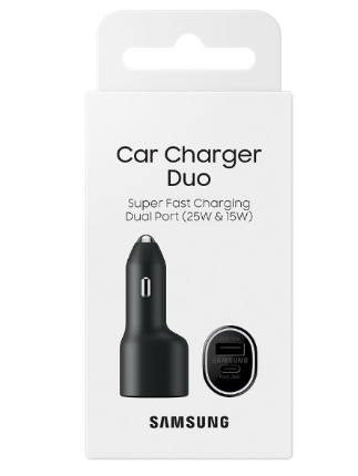 SAMSUNG CARGADOR CARRO EP-L4020 DUAL TIPO C 25W Y TIPOA 15W NEGRO